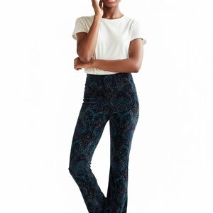 Warrior Within Design Psychedelic Vevet Burnout Paisley Print Women S Flair Pant